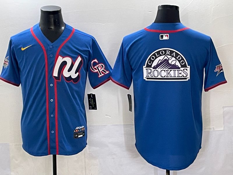 Men 2025 Colorado Rockies Blank Blue All star Nike MLB Jersey style 02->philadelphia phillies->MLB Jersey